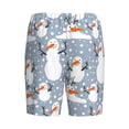 thumbnail image 2 of Haiem Happy Snowmen Snowfall Men's Pajama Short with Soft Woven Cotton Elastic Waistband Sleep Short-Medium, 2 of 9
