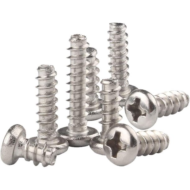Paquete de 100 tornillos autorroscantes - Acero inoxidable 304 M2 Tornillos autoperforantes de cabeza cruzada Phillips Tornillos de cabeza plana redonda de metal Pernos de fijación, M2 * 4/1