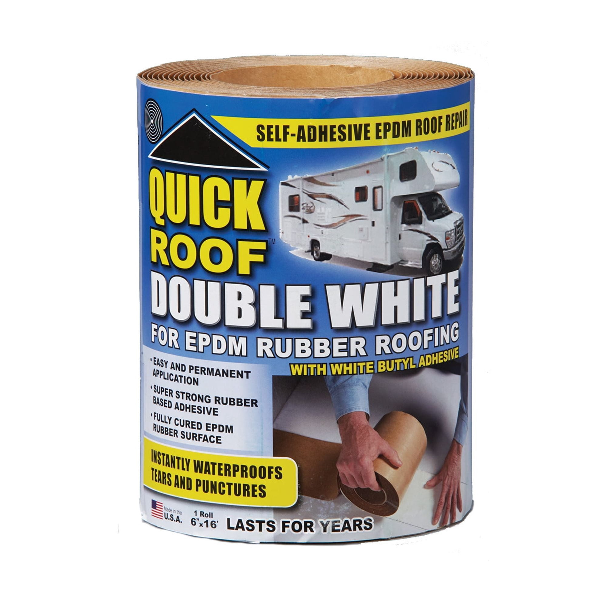 Cofair WRQR625 Quick Roof Double White for EPDM Rubber Roofing - 6" x 25'