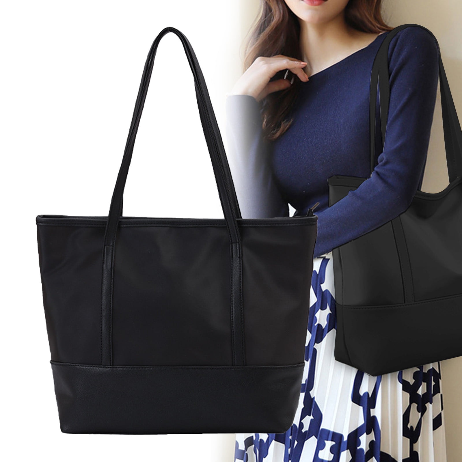 Xzngl Tote Bags For Women With Zipper Womens Handbag Womens Soft Tote Shoulder Bag Large Capacity Handbag Soft Leather Womens Shoulder Bag Large T