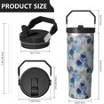 thumbnail image 4 of 30oz Handheld Travel Tumbler with Handle – Double Wall Stainless Steel Insulated Cup, Flip Straw Lid, Leak-Proof & BPA-Free for Hot and Cold Drinks – Durable Coffee & Juice Mug Pink, 4 of 7
