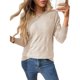 thumbnail image 3 of Suéteres de Punto para Mujer, Estilo Pullover, Larga, Moda Otoño Albaricoque XL, 3 of 9