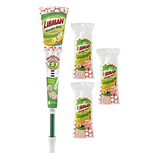 Libman Wonder Mop & Refills Kit for Tough Messes and Powerful Cleanup