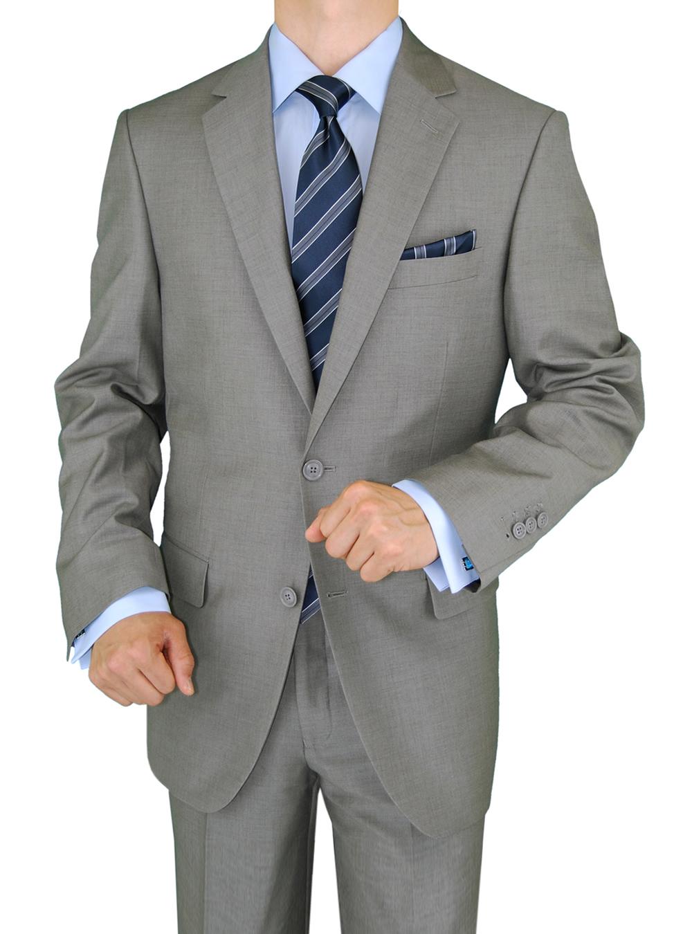DTI GV Executive Italian 2 Button Men's Wool Suit Jacket Flat Front