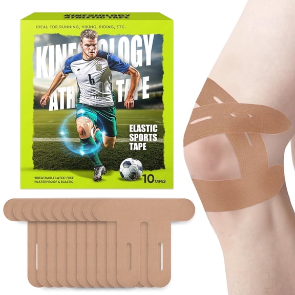 Kinesiology Tape for Knees, Kinesiology Tape Precut,Waterproof and Sweatproof,Provide Support and Stability to Muscle, 10PCS