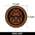 thumbnail image 2 of Grumpy Dwarf Beard Head 2.5" Faux Leather Round Engraved Iron-On Patch - Brown, 2 of 6