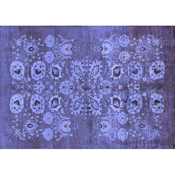Ahgly Company Indoor Rectangle Oriental Blue Industrial Area Rugs, 2' x 4'