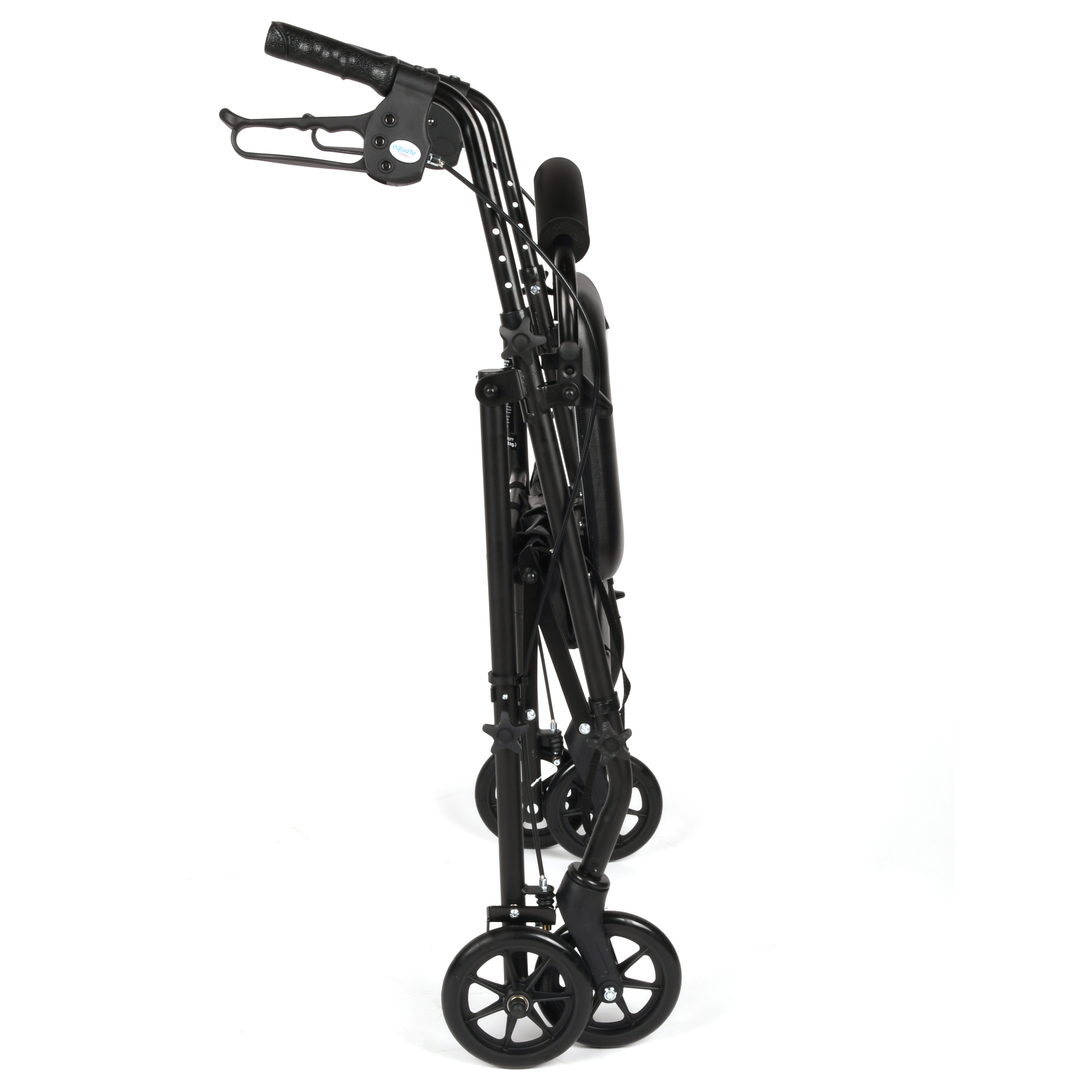 Equate Rolling Walker for Seniors, Rollator with Seat and Wheels, Black, 350 lb Capacity - image 4 of 9