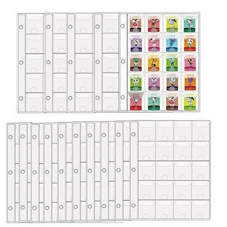 D DACCKIT 300 Pockets Pages for Animal Crossing Mini Amiibo Cards, Holds 300 ACNH NFC Tag Game Cards (15 Pack)