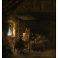 thumbnail image 2 of Adriaen van Ostade 15x16 Black Ornate Wood Framed Double Matted Museum Art Print Titled - The Painter's Studio (C. 1670 - C. 1675), 2 of 5