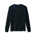 thumbnail image 2 of Daxton Premium Georgia Men Long Sleeves T Shirt Ultra Soft Medium Weight Cotton, Black Tee Royal Letters 3XL, 2 of 3