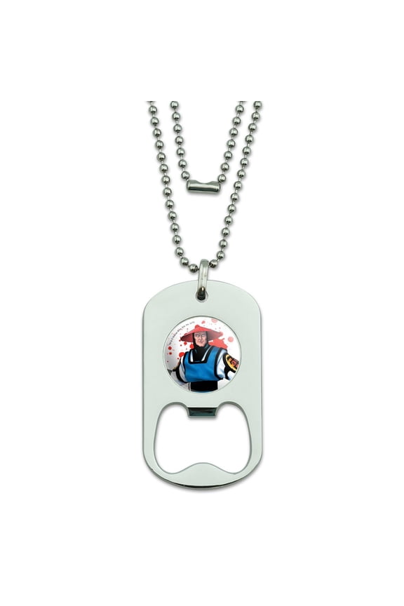 Mortal Kombat Klassic Raiden Character Military Dog Tag Bottle Opener Pendant