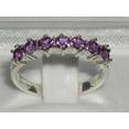 thumbnail image 2 of LBG British Made 10k White Gold Natural Amethyst Womens Eternity Ring - Size 5.75 - 33 size options, 2 of 6