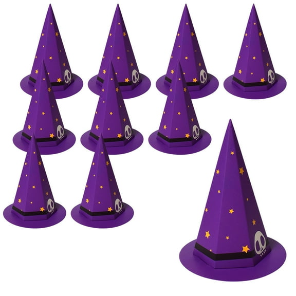 10 Pcs Halloween Hat-Shaped Gift Bags, Paper Candy Boxes for Cookies, Treats & Party Favors – Halloween Party Decoration Packaging