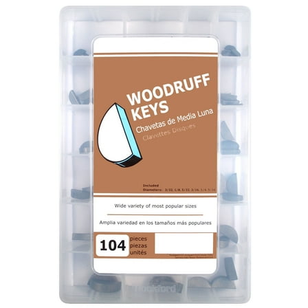 3/32" x 1/2" Zinc Plated Steel #2 Woodruff Keys (104 pcs.)