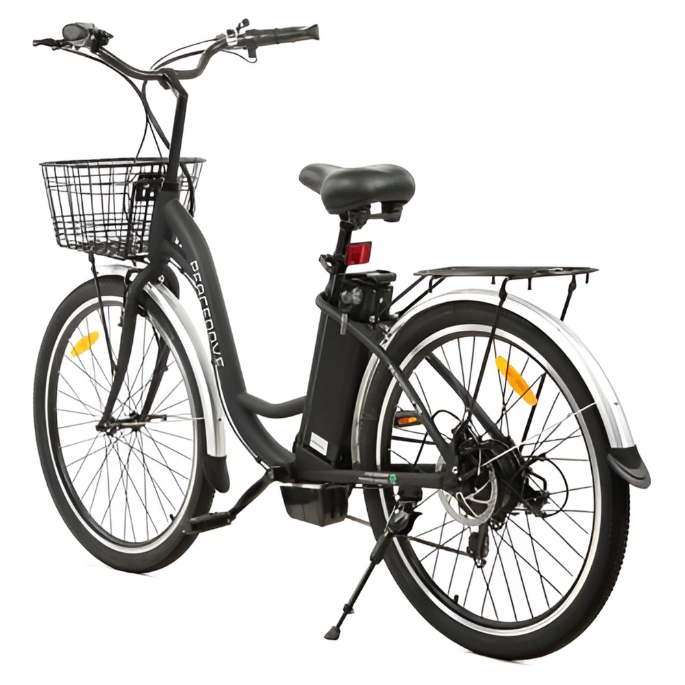 ECOTRIC Electric City Cruiser Bicycle 26" 20 MPH 350W with Basket Step Through E-bike Commute for Adult Female Male Pedal Assist A-E516646 UL2849