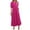 Hot Pink, variant on Womens Summer Dresses Women's Bubble Sleeve Round Neck Patchwork Loose Casual Shirt Long Dress