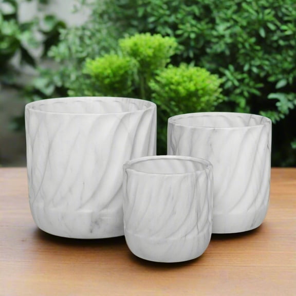 Loira Ceramic Round Planter Set (Set of 3)