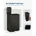 thumbnail image 5 of EuKer Metal Trash Can, 2 x 8 Gal Double Garbage Can with Removable Inner Bucket for Indoor/Outdoor, Black, 5 of 5