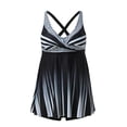 thumbnail image 4 of WEAIXIMIUNG Womens Swimsuits 2 Piece Ladies Plus Size Chest Ties Printed Retro Split Swimsuit XL, 4 of 6