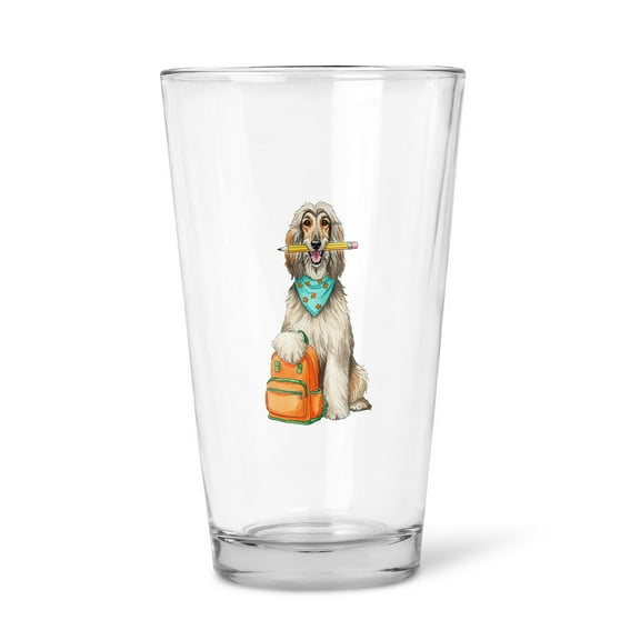 Hardworking Afghan Hound Ready Back to School New Year Classes 16oz Pint Beer Glass Mug Dog Lover Beer Glasses Cup - 12011
