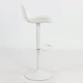 thumbnail image 3 of AmeriHome 2 Piece Plastic Adjustable Height Solid White Full Back Bar Stool, 3 of 5