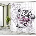 thumbnail image 5 of Ambesonne Rose Shower Curtain, Abstract Butterflies Love, 69"Wx70"L, Pale Mauve Pink, 5 of 5