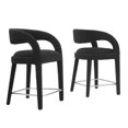 thumbnail image 2 of Modway Pinnacle Boucle Upholstered Counter Stool Set of Two in Black Silver, 2 of 10