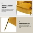 thumbnail image 6 of Fall Velvet Upholstered Accent Chairs Set of 2 Metal Legs Curved Backrest Armchairs Bedroom Adult Mustard, 6 of 12