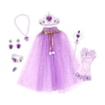 thumbnail image 3 of Conjunto de disfraz de princesa, joyas para niños, disfraz de princesa para niñas para carnaval Púrpura, 3 of 8