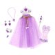 thumbnail image 3 of Conjunto de disfraz de princesa, disfraz de princesa para niñas, para festivales, juegos de simulación Púrpura, 3 of 8