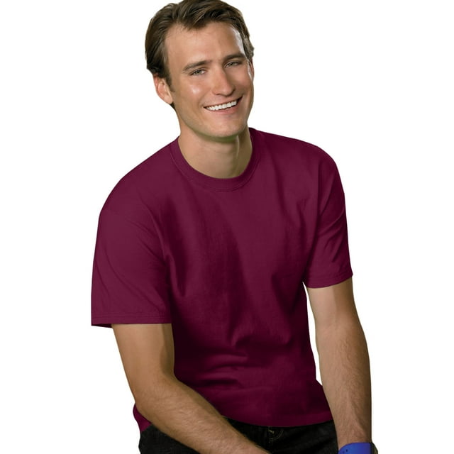 Hanes T-shirt à Manches Courtes pour Hommes 5,2 oz, L, Bordeaux