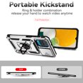 thumbnail image 5 of Galaxy A12 Case,Dteck Shockproof Rubber Rugged Case Hybrid Hard Ring Holder Kickstand Slide Camera Lens Protector Cover for Samsung Galaxy A12 6.5-inch,Silver, 5 of 8