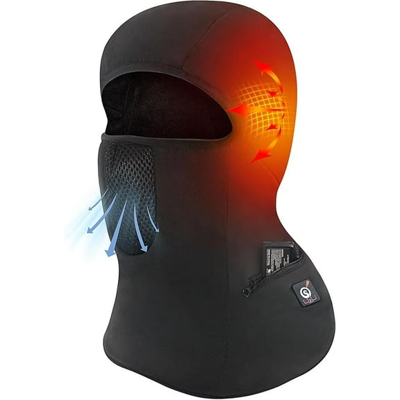 SAVIOR Heated Battery Balaclava Face Ski Mask,Heated Ski Mask for Men Women,Windproof Heated Hat Motorcycle Riding