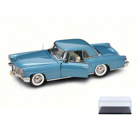 - Diecast Car & Display Case Package - 1956 Lincoln Continental Mark II, Blue - Road Signature 20078BU - 1/18 Scale Diecast Model Toy Car w/Display Case