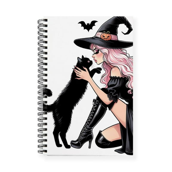 CafePress - Pink Witch - Spiral Bound Journal Notebook, Personal Diary Dot Grid