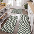 thumbnail image 2 of Navy and Beige Checkerboard Pattern Kitchen Rugs Sets Of 3,Kitchen Runner Rugs Non Skid Washable,Decorative Kitchen Floor Mats for Kitchen,Sink,Laundry,17"x30"+ 17"x47" + 17"x59", 2 of 6