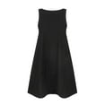 thumbnail image 5 of Milkmaid Dress Women, Tank Sleeveless Casual Round Neck Backless Sundress With Pockects Linen Beach Vacation Mini Dress Sexy Black For Women Long Flowy Dresses Work Dresses (XL, Black) ZMTing, 5 of 5