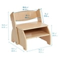 thumbnail image 2 of ECR4Kids Multipurpose Flip-Flop Step Stool and Chair, Childrens Furniture, Natural, 2 of 9