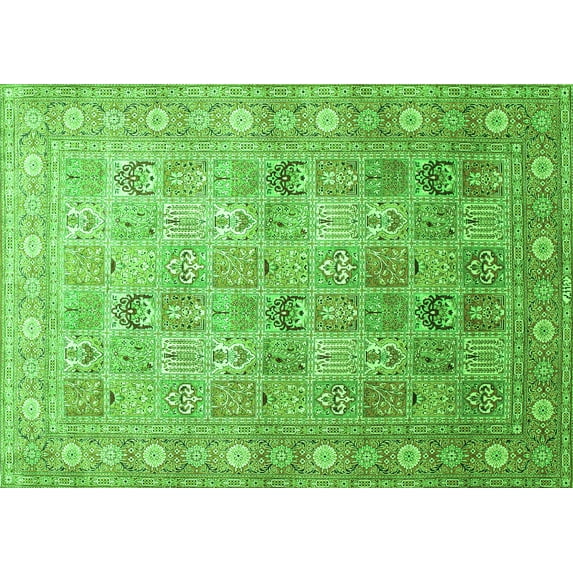 Ahgly Company Indoor Rectangle Persian Green Traditional Area Rugs, 5' x 7'