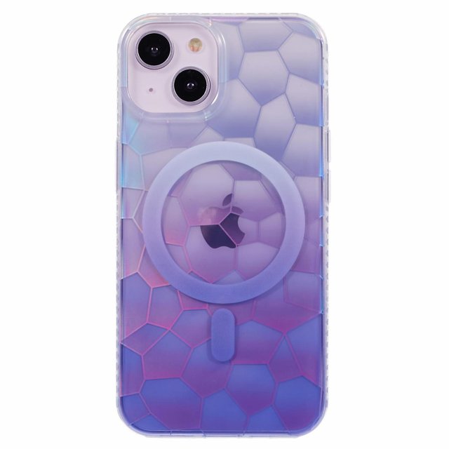 KAIYANG Serie MP para iPhone 14 Funda para teléfono móvil con degradado de TPU+acrílico, cubierta IMD de doble cara compatible con Ma Blue Multicolor