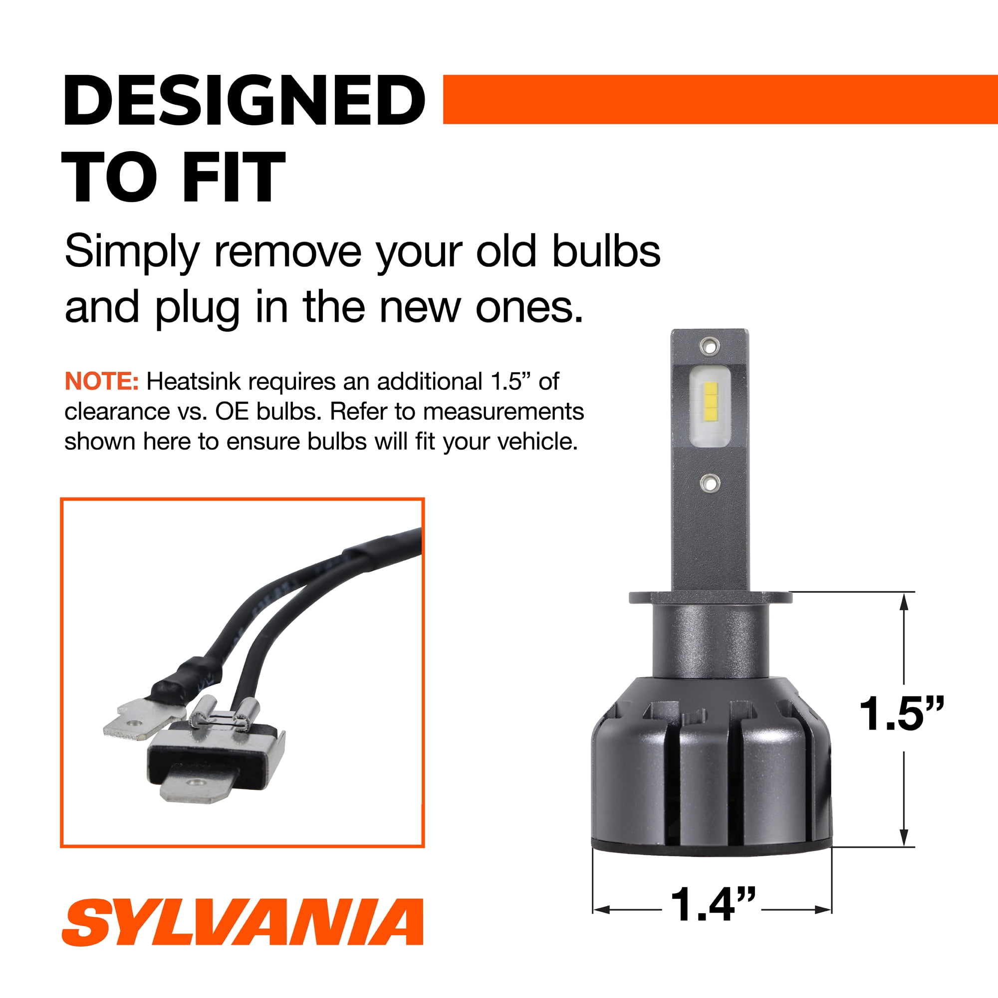 SYLVANIA H1 LED Ultra - Fog Lights For Cars and Trucks - Headlight Bulbs for Off Road Powersports - 6000k Cool White LED Light - Maximum Lifespan - No Polarity - DIY Upgrade