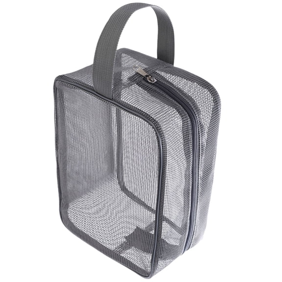 7829 Portable Mesh Shower Bag with Zippered for College Dorm Essential Gym Travel and Camping Toiletry Organizers Handbag