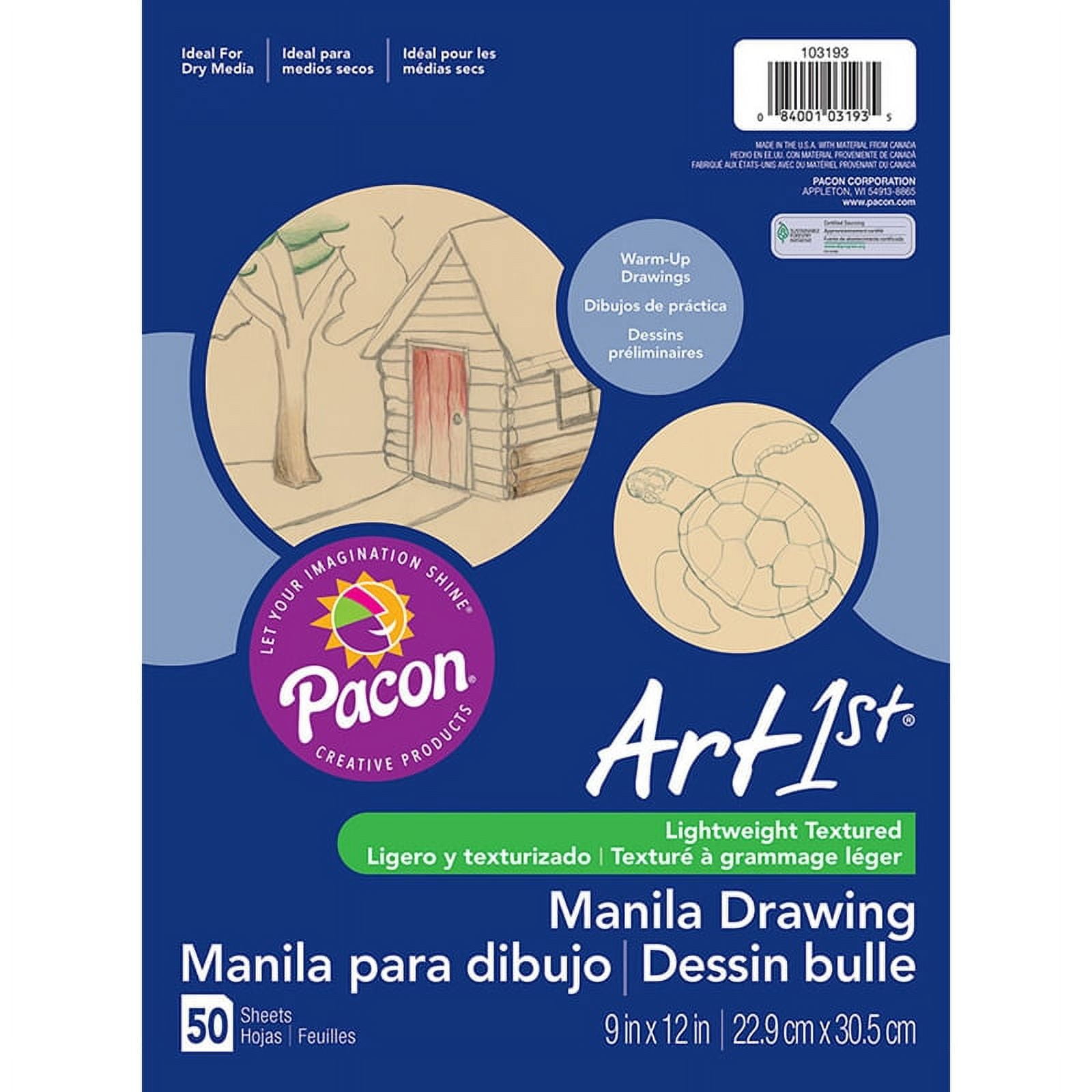 Colorations Manila Paper with Storage Bin Container, 500 Sheets, 9 x 12