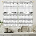 thumbnail image 5 of Boho White and Black Kitchen Curtains Triangle Geometric Modern Small Short Cafe Window Curtains Simple Striped Rod Pocket Bathroom Drapes Treatment Tier Curtains 2 Panels (27.5x39 Inch), 5 of 6