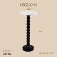 thumbnail image 3 of COZAYH Small Pedestal Round End Table, Living Room Furniture, Black and White, 3 of 7