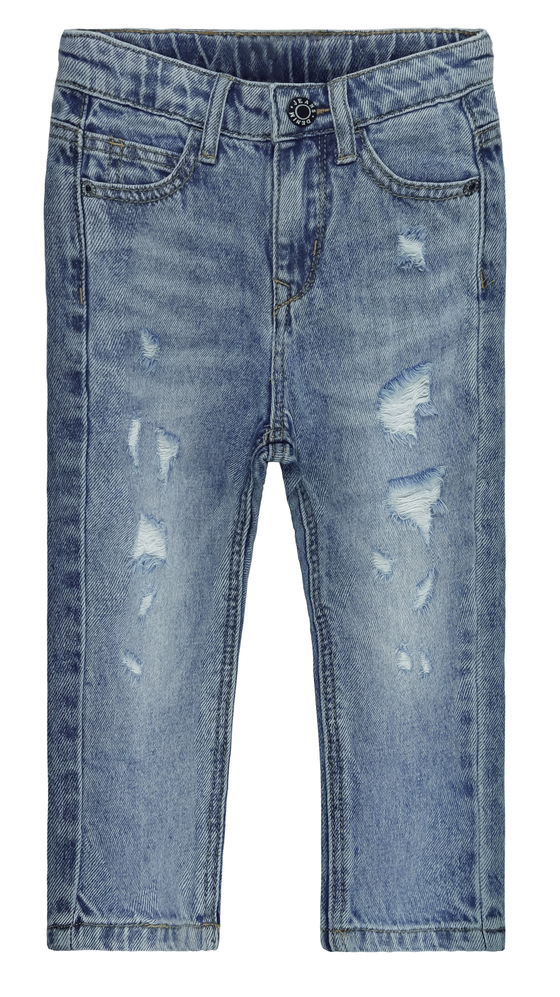 KIDSCOOL SPACE Baby Boys Jeans,Elastic Band Inside Straight Fit Ripped