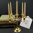 thumbnail image 2 of GUOOL 19.5cm 2pcs Twisted Spiral Taper Colour Candles Wedding Party Light Gold 2 Candle Gold, 2 of 9