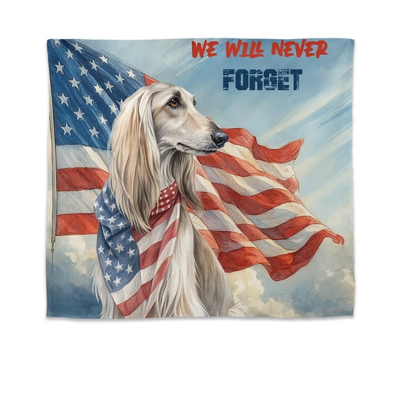 Patriot Afghan Hound We Will Never Forget Patriotic Remembrance Day Tapestry Dog Lover Wall Hanging Backdrop Home Decor - 12014