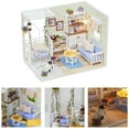 thumbnail image 4 of Miniature House Kit Kitten Diary House with & LED, Doll House Dust Kit with Proof Miniatur Cover, 4 of 9